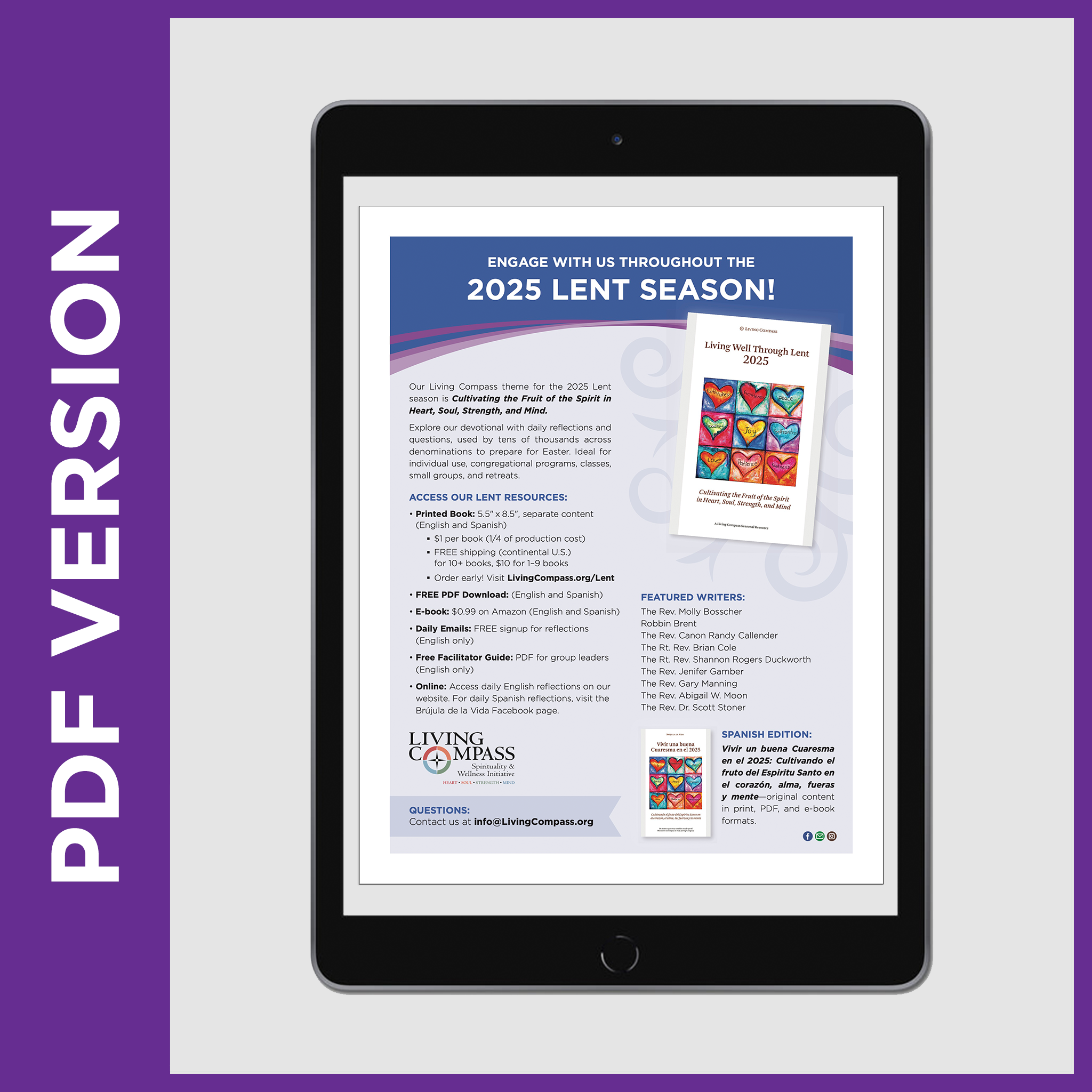 Living Well Through Lent Offerings Flyer